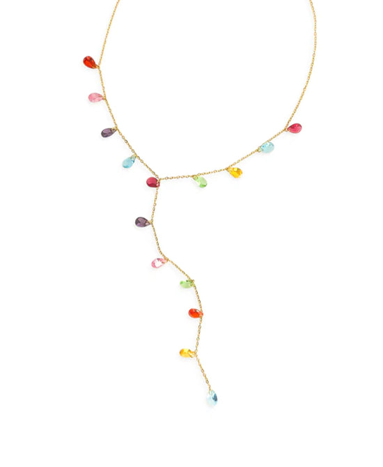 Cubic Zirconia Chain Necklace w/ Stones view 