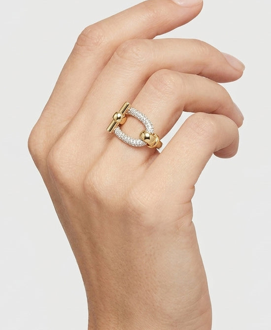 
18K Gold Plated Statement Ring in GOLD/SILVER view 1