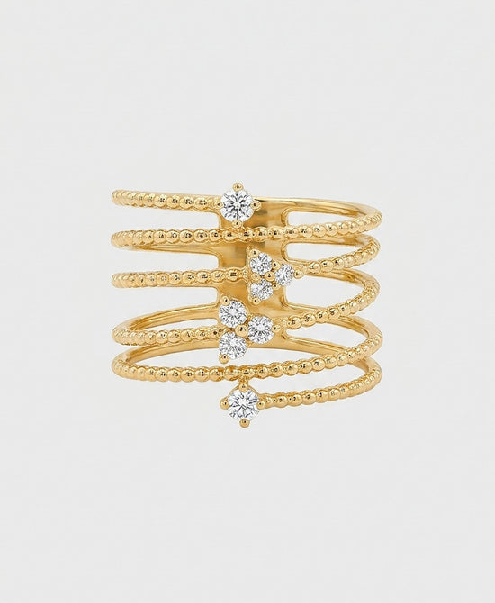 
Cubic Zirconia Coil Ring in GOLD view 2