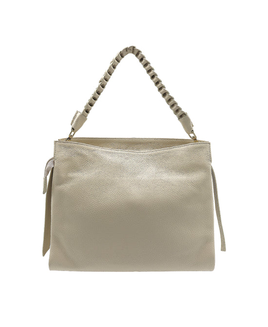 Leather Handbag w/ Braided Handle view 1
