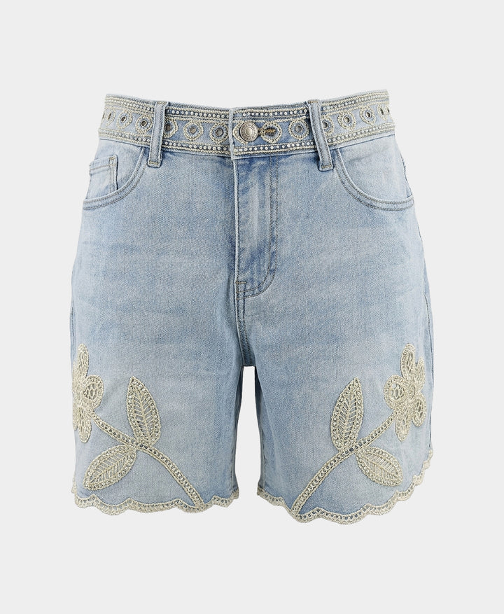 Shorts w/ Crochet Embroidered Detail – FOX'S - Online