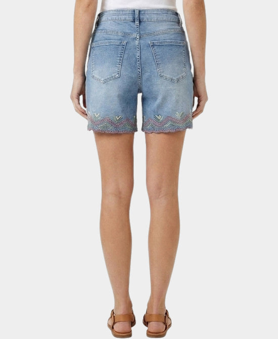 
Shorts w/ Embroidered Detail in MEDIUM WASH view 2