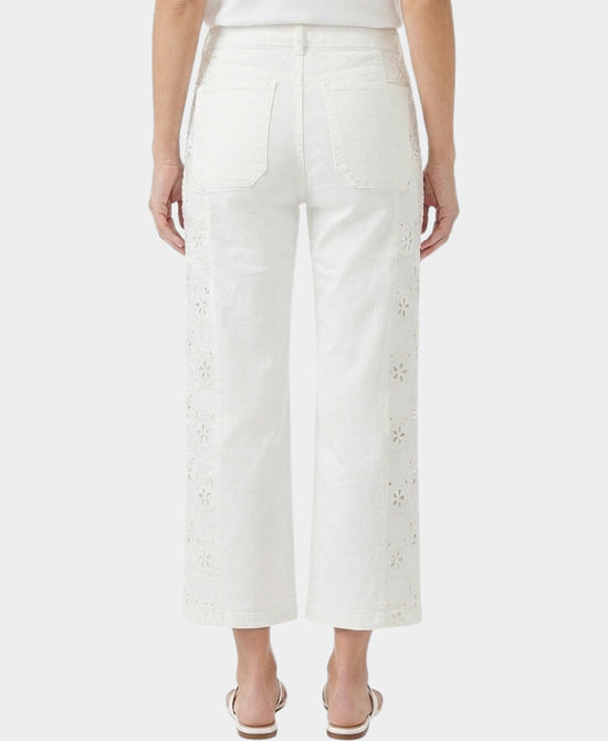 
Jeans w/ Embroidered Side Detail in WHITE view 2