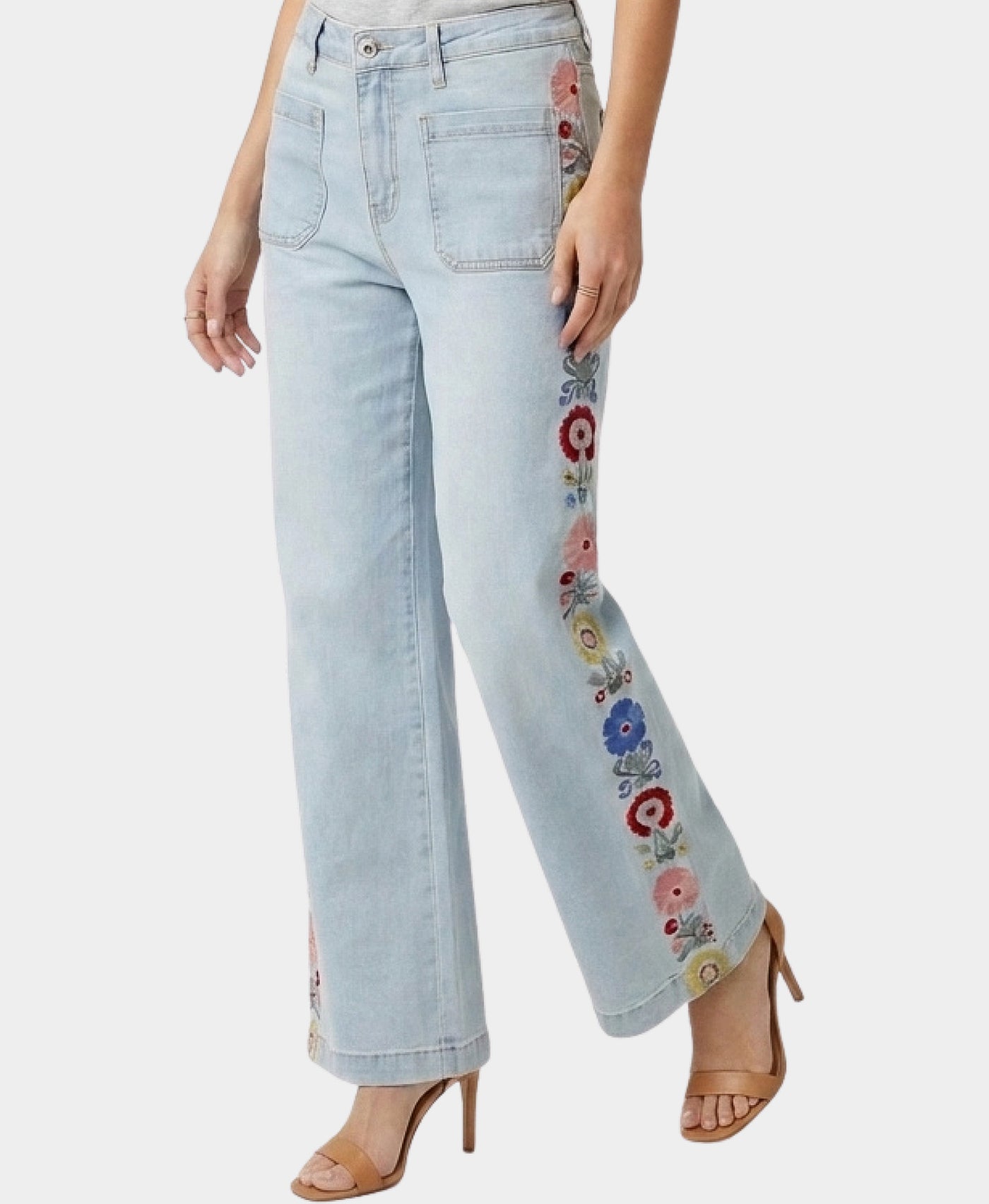 Floral Embroidered Jeans – FOX'S - Online