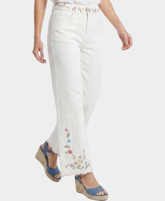 
Embroidered Jeans in WHITE view 1