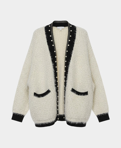 Shimmer Cardigan Sweater w/ Pearls image 4