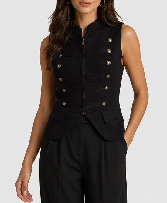 
Knit Band Vest in BLACK view 1