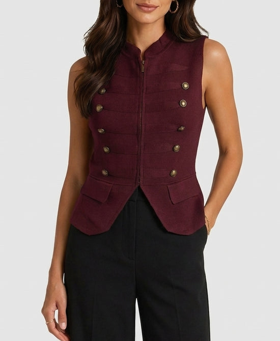 
Knit Band Vest in BURGUNDY view 1