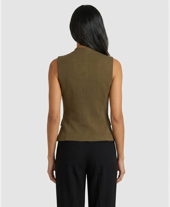 
Knit Band Vest in OLIVE view 2