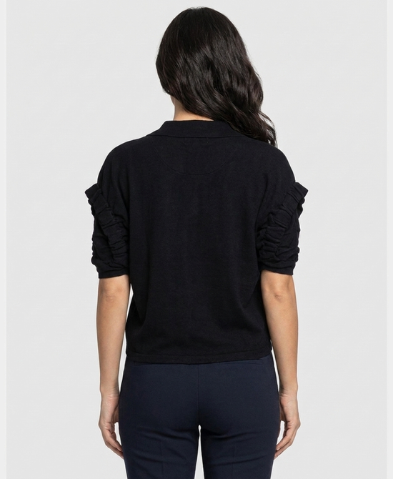 
Short Sleeve Knit Top in BLACK view 2