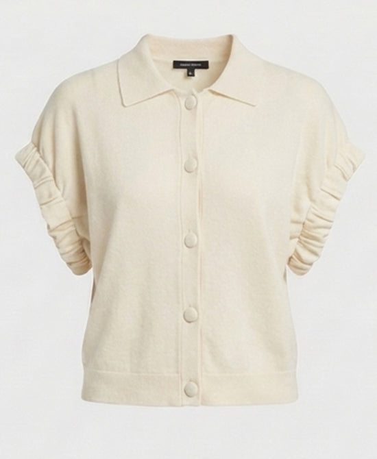 
Short Sleeve Cardigan in CREAM view 2