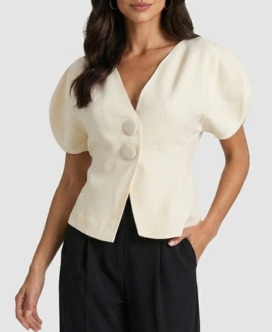 
Knit Cardigan w/ Slit Sleeves in IVORY view 1