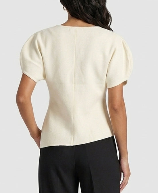 
Knit Cardigan w/ Slit Sleeves in IVORY view 2