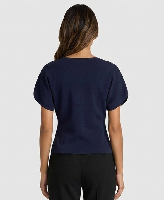
Knit Cardigan w/ Slit Sleeves in NAVY view 2