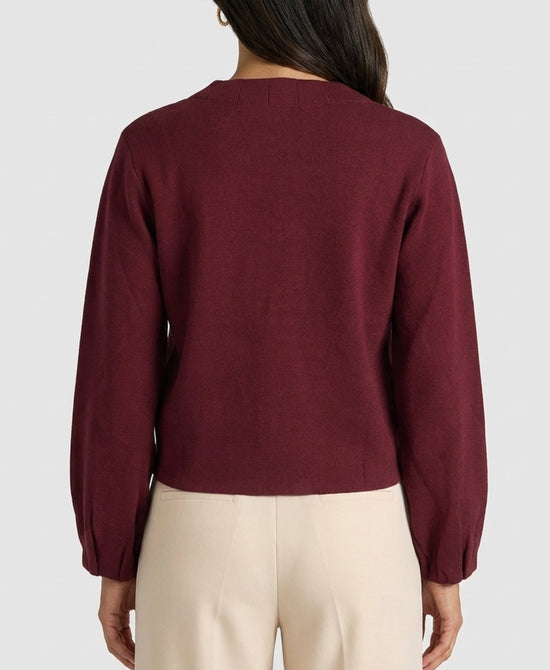 
Cardigan Sweater in BURGUNDY view 2