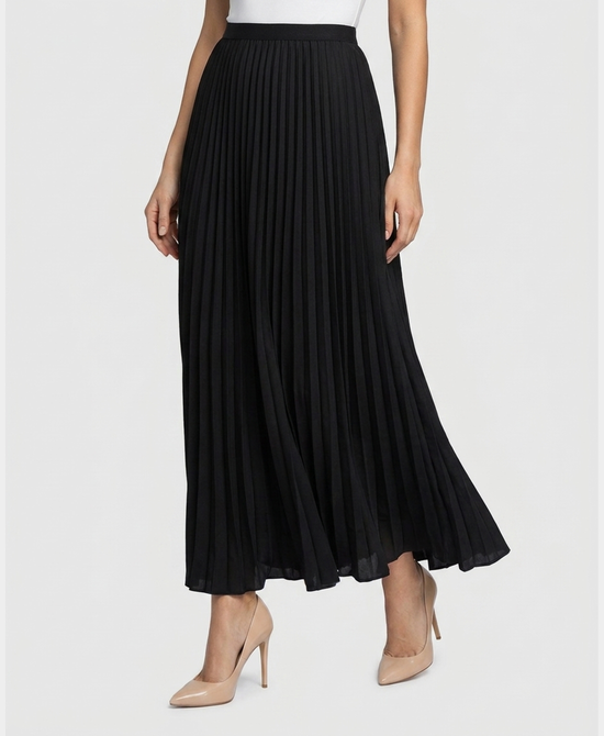 
Pleated Maxi Skirt in BLACK view 1