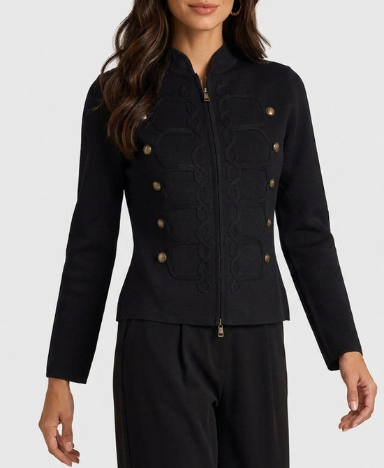 
Knit Military Jacket in BLACK view 1
