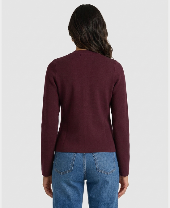 
Military Sweater Jacket in BURGUNDY view 2
