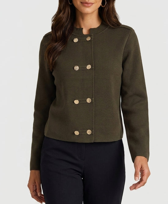 
Double Breasted Sweater Jacket in OLIVE view 1