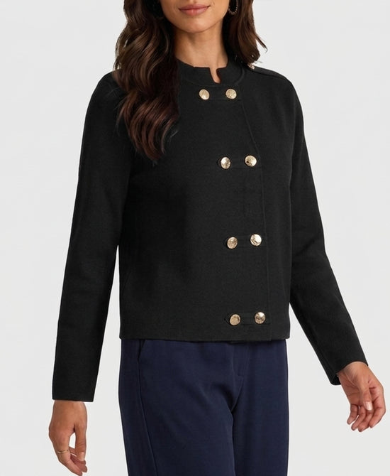 
Double Breasted Sweater Jacket in BLACK view 1