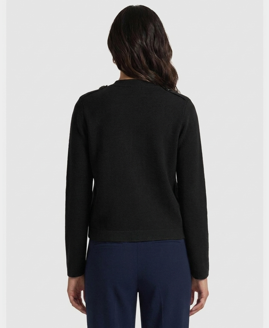 
Double Breasted Sweater Jacket in BLACK view 2