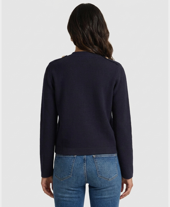 
Double Breasted Sweater Jacket in NAVY view 2