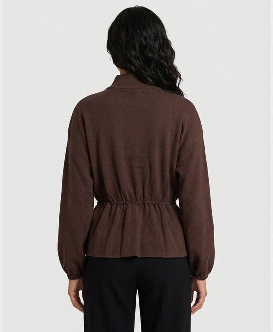 
Peplum Sweater Jacket in BROWN view 2