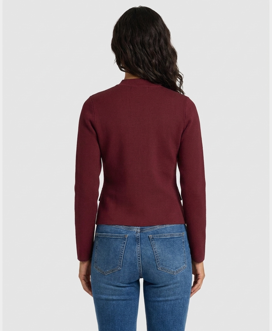 
Knit Band Jacket in BURGUNDY view 2