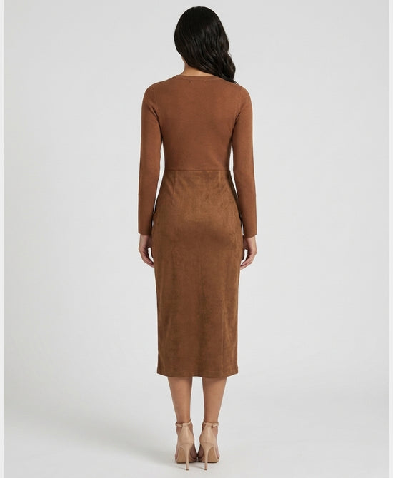 
Knit & Faux Suede Maxi Dress in Assorted view 2