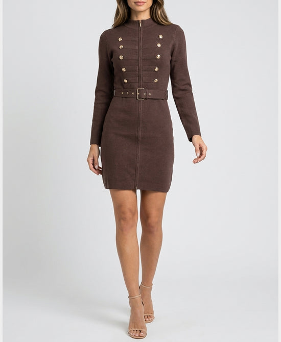 
Band Detail Knit Dress in BROWN view 1