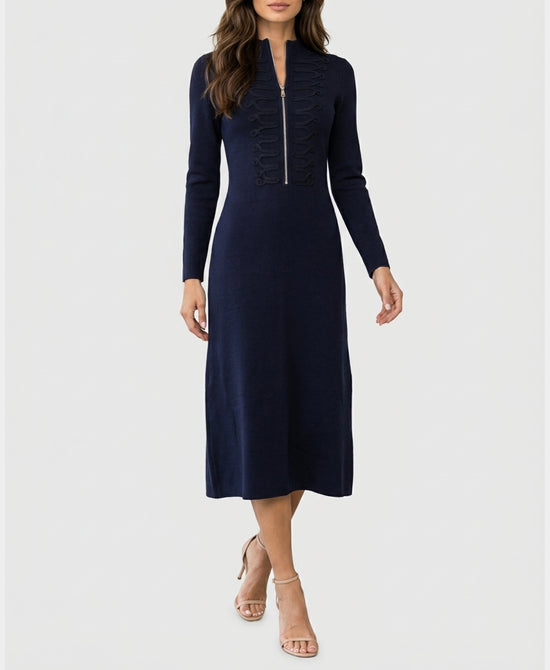 
Band Detail Knit Midi Dress in NAVY view 1