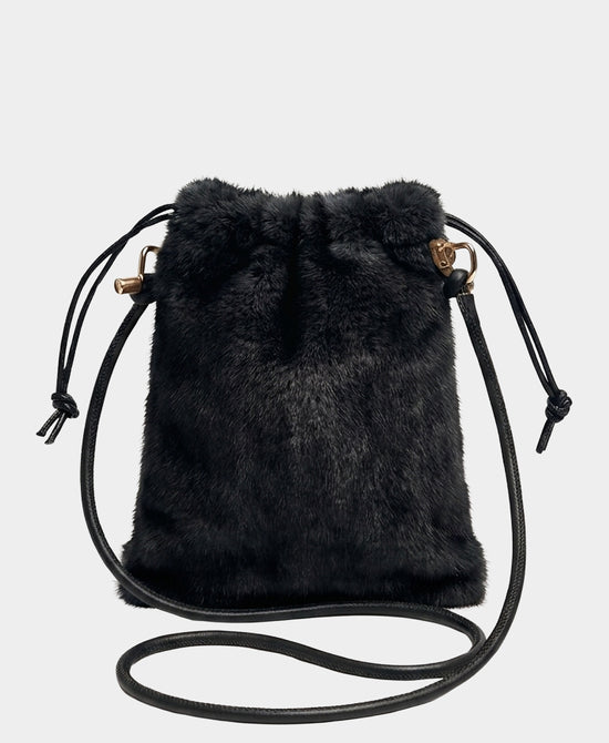 
Faux Fur Cellphone Bag in BLACK view 1