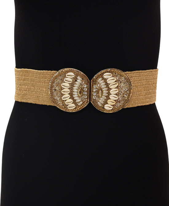 Seashell Buckle Stretch Belt view 