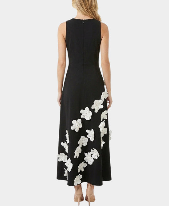 
3D Flower Maxi Dress in BLACK view 2