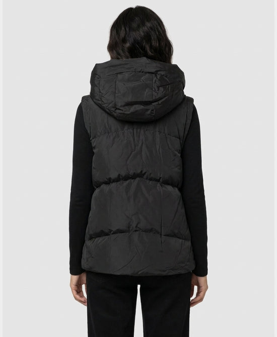 
Down Hooded Vest in BLACK view 2