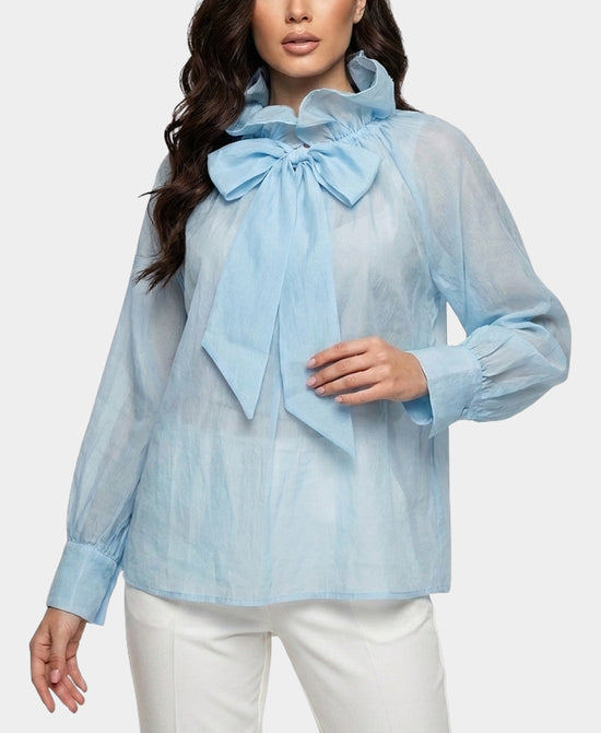 
Ruffle Collar Blouse in LIGHT BLUE view 1