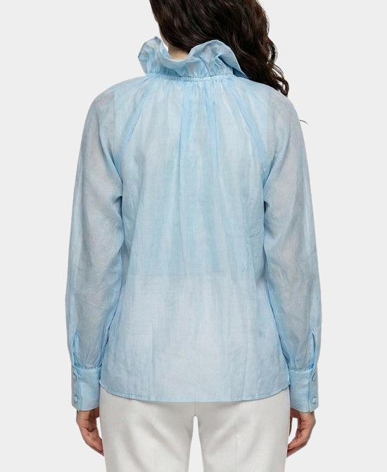 
Ruffle Collar Blouse in LIGHT BLUE view 2