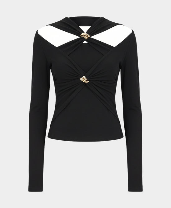 Top w/ Gold Metal Accents view 