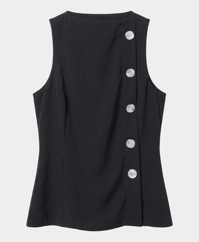 Top w/ Crystal Button Detail image 3