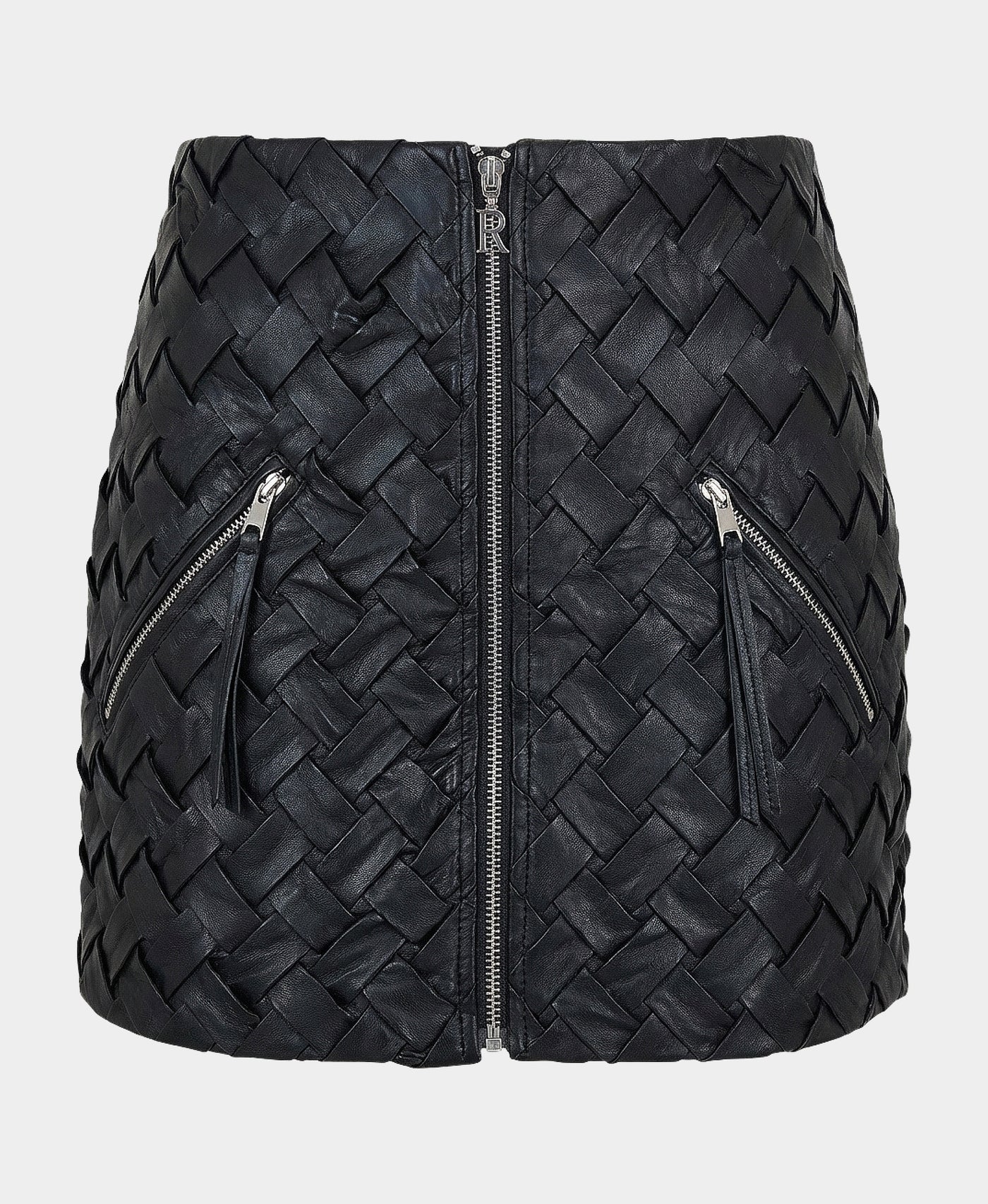 Woven Faux Leather Skirt view 3