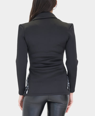 Scuba Blazer w/ Jewels & Pearls image 2