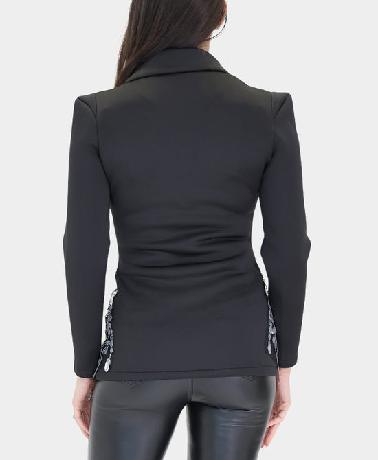 Scuba Blazer w/ Jewels & Pearls view 