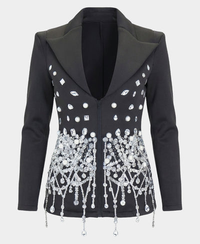 Scuba Blazer w/ Jewels & Pearls image 3