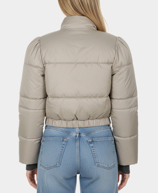 Sherpa & Puffer Combo Crop Jacket view 