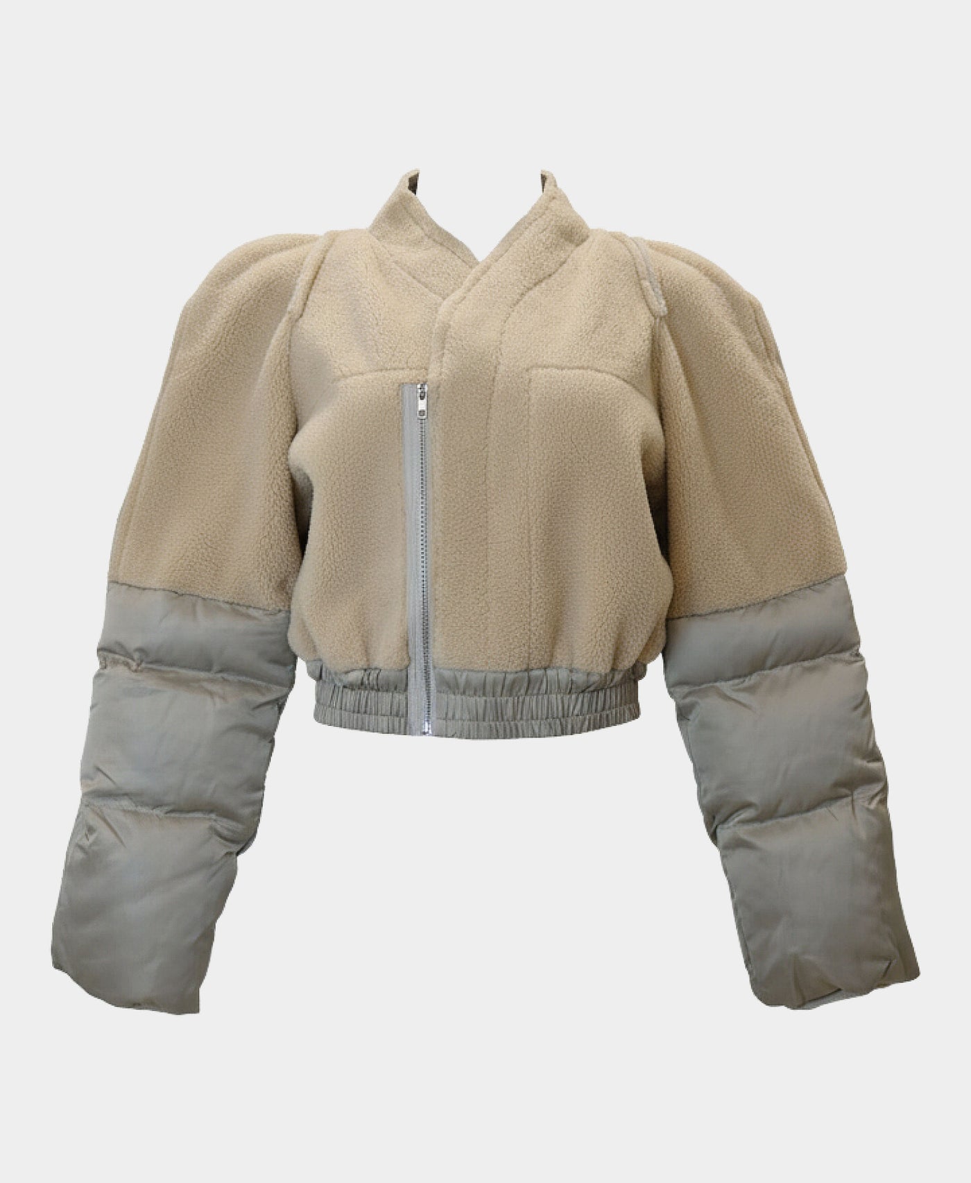 Sherpa & Puffer Combo Crop Jacket view 3