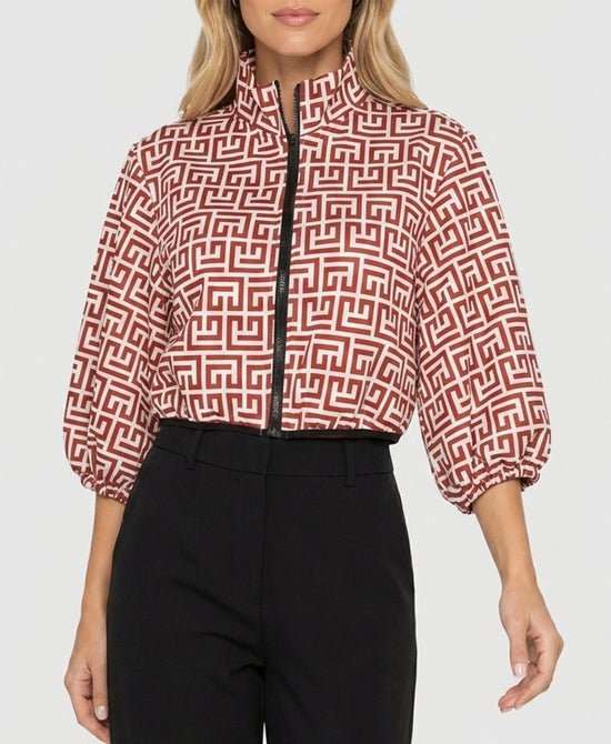 
Printed Cropped Jacket in RED/WHITE view 1