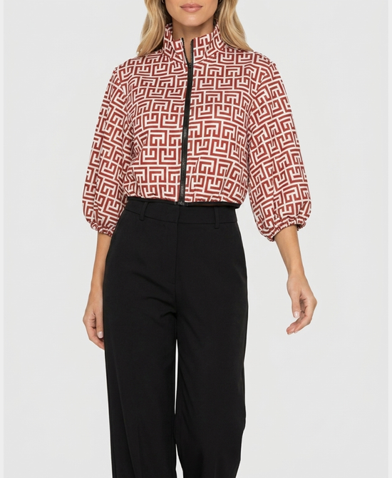 
Printed Cropped Jacket in RED/WHITE view 1