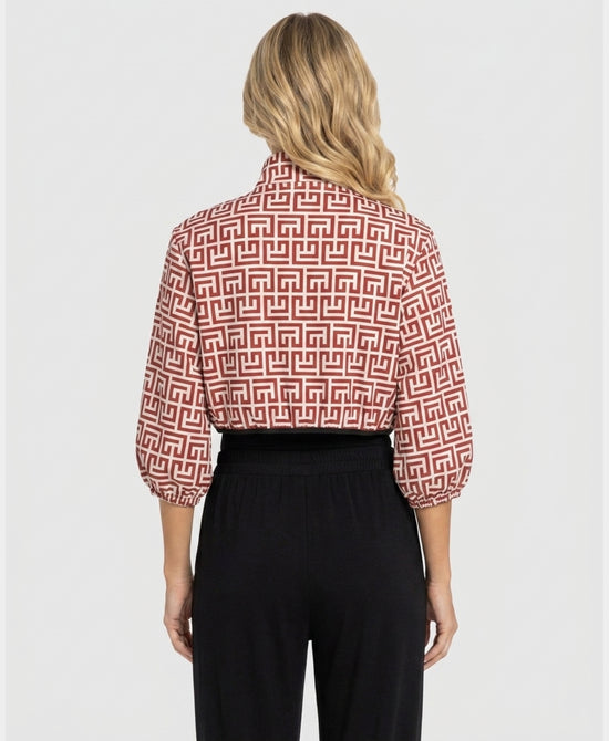 
Printed Cropped Jacket in RED/WHITE view 2