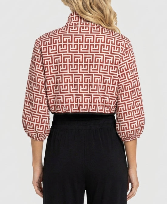 
Printed Cropped Jacket in RED/WHITE view 2