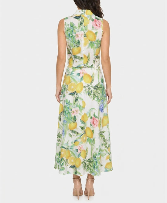 
Lemon Print Top & Maxi Skirt - 2 Pc Set in YELLOW MULTI view 2